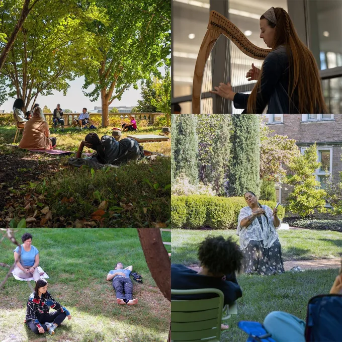 "A collage of Mindfulness Month at WashU photos"